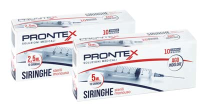 SIRINGA PRONTEX 5 ML AGO IND 10 PEZZI - Fontenova srl