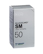 TEST STRIPS PER MISURAZIONE GLICEMIA GLUCOCARD SM 50 PEZZI - Fontenova srl