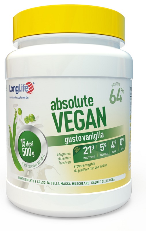 LONGLIFE ABSOLUTE VEGAN 500 G GUSTO VANIGLIA SENZA GLUTINE - Fontenova srl