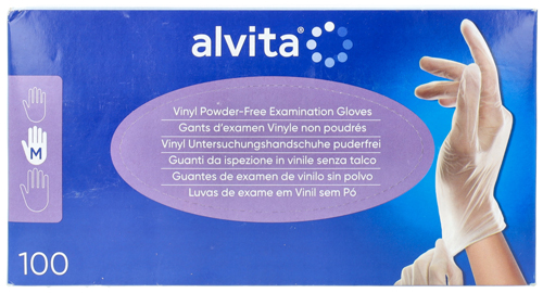 GUANTI DA ISPEZIONE ALVITA IN VINILE SENZA TALCO M 100 PEZZI - Fontenova srl