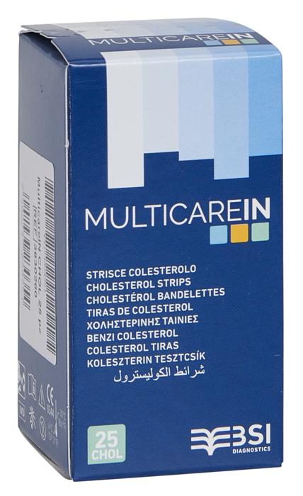 STRISCE MISURAZIONE GLICEMIA MULTICARE IN GLUCOSIO ELETTRODO 50 PEZZI - Fontenova srl