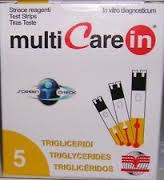 TEST TRIGLICERIDI MULTICARE IN STRISCE CON ASPIRAZIONE CAPIILLARE 5 PEZZI - Fontenova srl