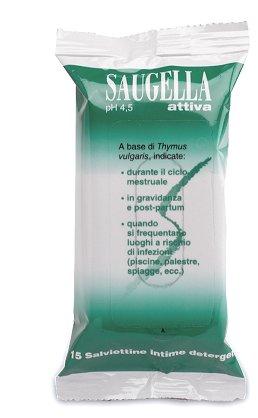 SAUGELLA ATTIVA SALVIETTINE 15 BUSTINE - Fontenova srl