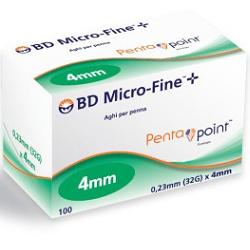AGO PER PENNA DA INSULINA BD MICROFINE PENTAPOINT GAUGE 32 4 MM 100 PEZZI - Fontenova srl