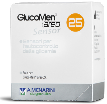 STRISCE MISURAZIONE GLICEMIA GLUCOMEN AREO SENSOR 25 PEZZI - Fontenova srl