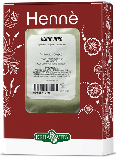HENNE COLORANTE CAPELLI NERO 100 G - Fontenova srl