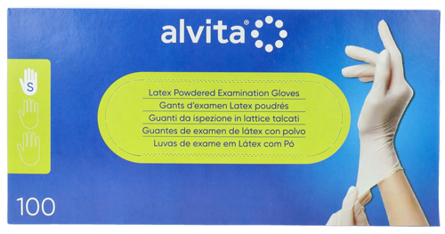 GUANTI DA ISPEZIONE ALVITA IN LATTICE TALCATI S 100 PEZZI - Fontenova srl