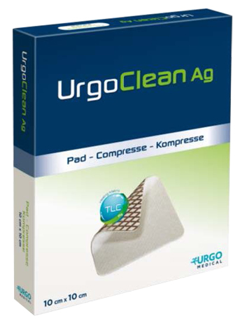 MEDICAZIONE TNT ASSORBENTE GELIFICANTE URGOCLEAN AG/SILVER 10X10CM 5 PEZZI - Fontenova srl