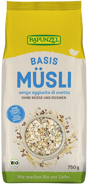 RAPUNZEL BASIS MUESLI SENZA ZUCCHERI AGGIUNTI 750 G - Fontenova srl