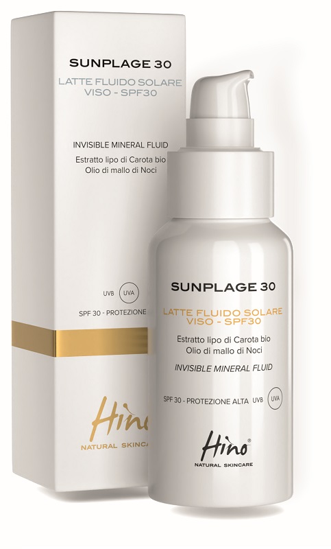 HINO NATURAL SKINCARE SUNPLAGE SPF30 LATTE SOLARE VISO 50 ML - Fontenova srl