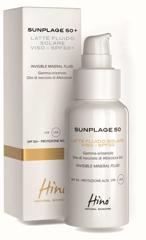 HINO NATURAL SKINCARE SUNPLAGE SPF50+ LATTE SOLARE VISO 50 ML - Fontenova srl