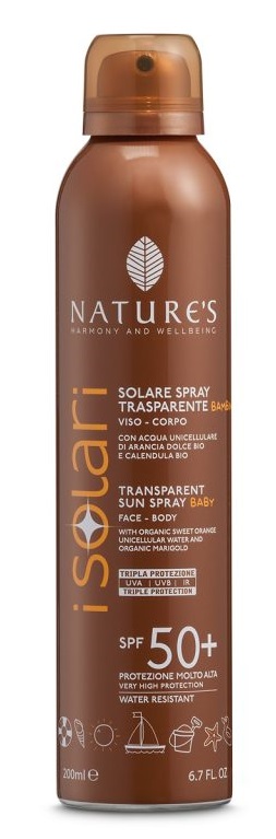 NATURE'S I SOLARI SPRAY TRASPARENTE BAMBINI SPF50+ 200 ML - Fontenova srl