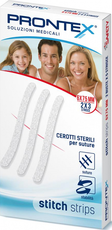 PRONTEX STITCH STRIPS 6X75 10 PEZZI - Fontenova srl