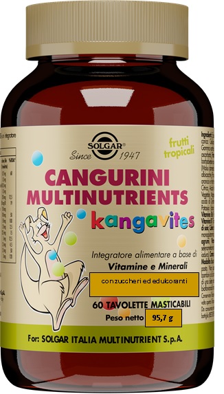 CANGURINI MULTINUTRIENTS FRUTTI TROPICALI 60 TAVOLETTE - Fontenova srl