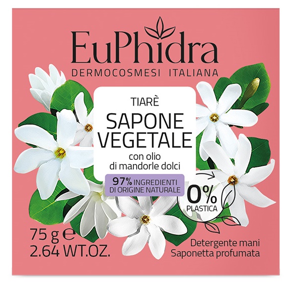 EUPHIDRA SAPONETTA VEGETALE TIARE' 75 G - Fontenova srl