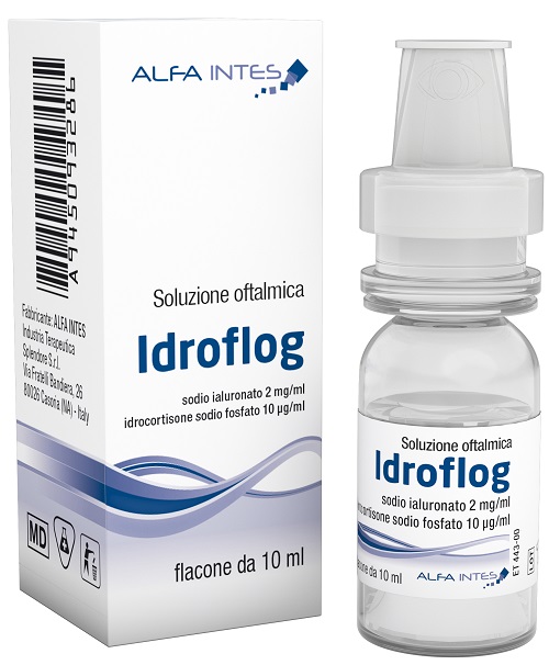 SOLUZIONE OFTALMICA IDROFLOG ACIDO IALURONATO 2 MG/ML E IDROCORTISONE SODIO FOSFATO 10 MCG/ML 10 ML - Fontenova srl