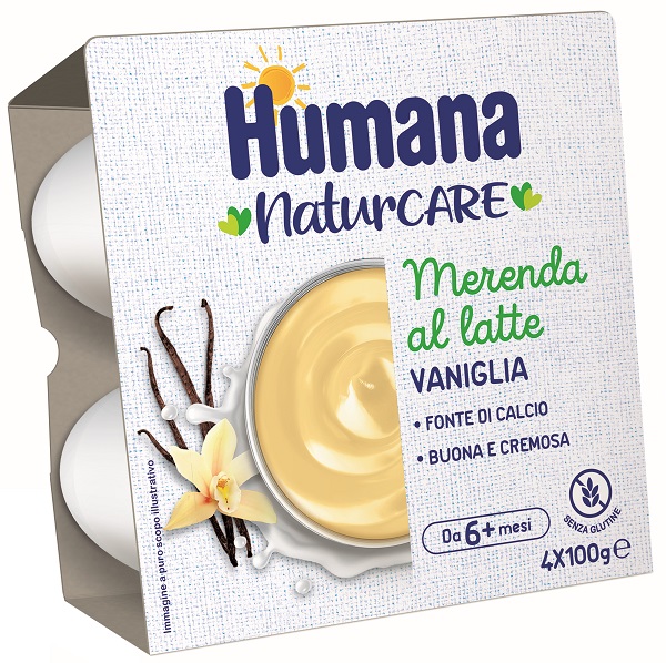 HUMANA MERENDA VANIGLIA 4 VASETTI DA 100 G - Fontenova srl