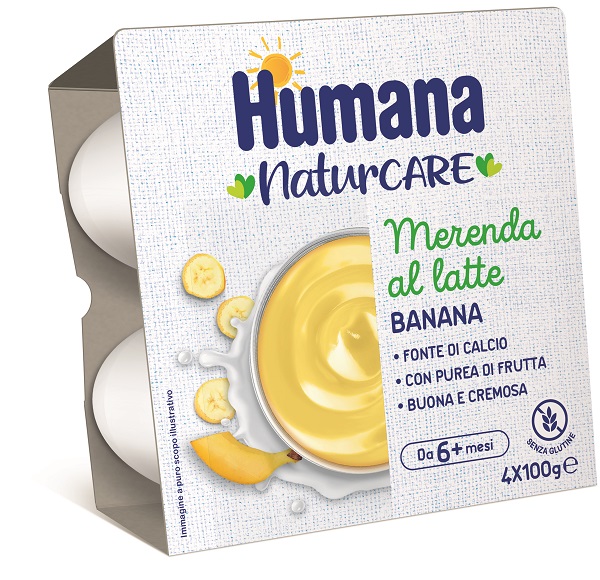 HUMANA MERENDA LATTE BANANA 4 PEZZI DA 100 G - Fontenova srl