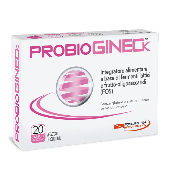PROBIOGINECK 20 CAPSULE VEGETALI DEGLUTIBILI DA 325 MG SENZA GLUTINE NATURALMENTE PRIVO DI LATTOSIO - Fontenova srl