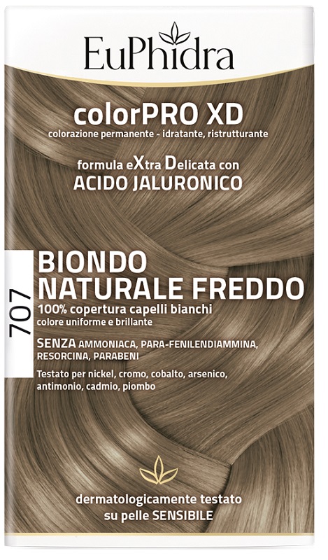 EUPHIDRA COLORPRO XD 707 BIONDO NATURALE F COLORE + ATTIVANTE + BALSAMO + CUFFIA + GUANTI - Fontenova srl