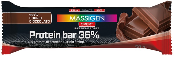 MASSIGEN SPORT PROTEIN BARRETTA 36% DOPPIO CIOCCOLATO 35 G - Fontenova srl