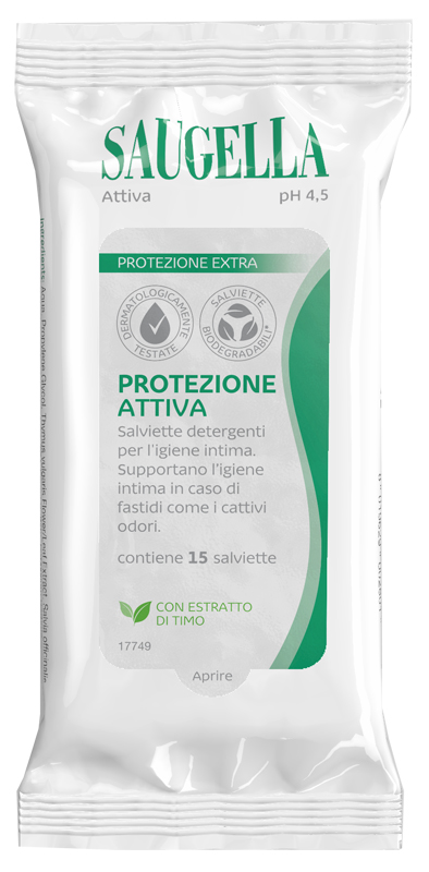 SAUGELLA ATTIVA SALVIETTINE 15 PEZZI - Fontenova srl