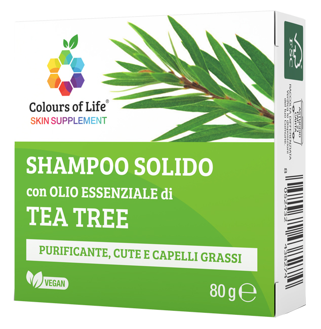 COLOURS OF LIFE TEA TREE SHAMPOO SOLIDO 80 G - Fontenova srl