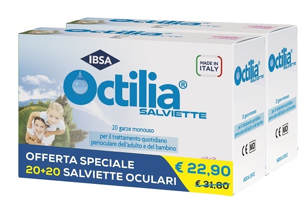 SALVIETTE PERIOCULARI OCTILIA BIPACK 20+20 GARZE MONOUSO - Fontenova srl