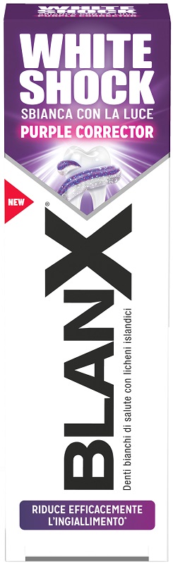 BLANX WHITE SHOCK PURPLE CORRECTOR DENTIFRICIO 75 ML - Fontenova srl
