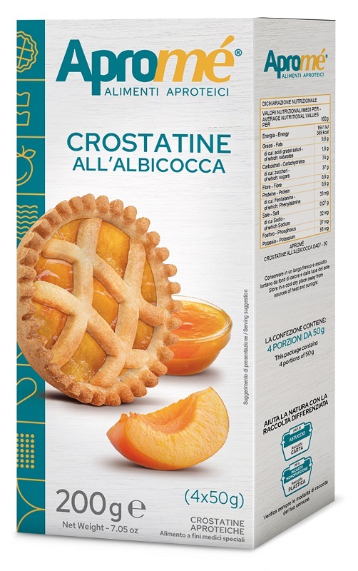 APROME' CROSTATINE ALBICOCCA 4 PEZZI DA 50 G - Fontenova srl