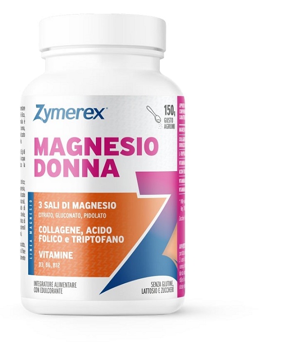 ZYMEREX MAGNESIO DONNA 150 G GUSTO AGRUMI CON EDULCORANTE SENZA ZUCCHERI SENZA GLUTINE SENZA LATTOSIO - Fontenova srl