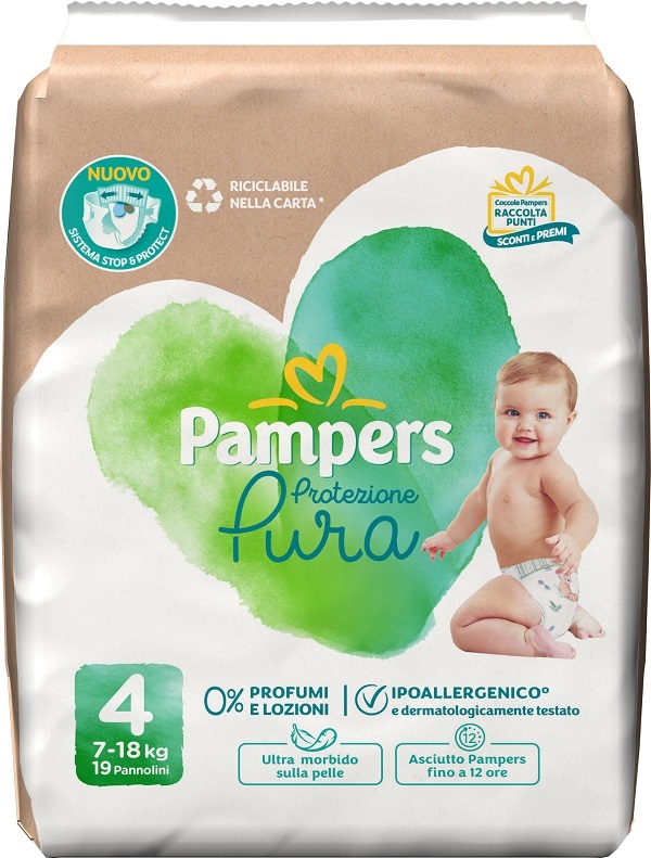 PAMPERS PROTEZIONE PURA MAXI PANNOLINI 19 PEZZI - Fontenova srl