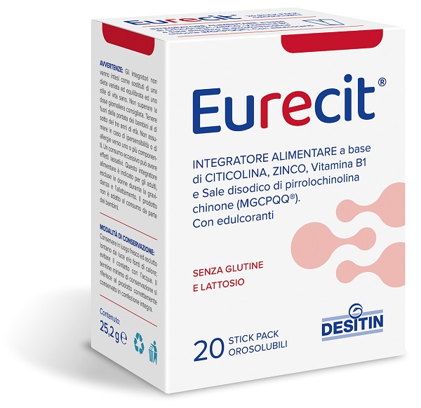 EURECIT 20 STICK PACK OROSOLUBILI DA 1,26 G CON EDULCORANTI SENZA GLUTINE SENZA LATTOSIO - Fontenova srl
