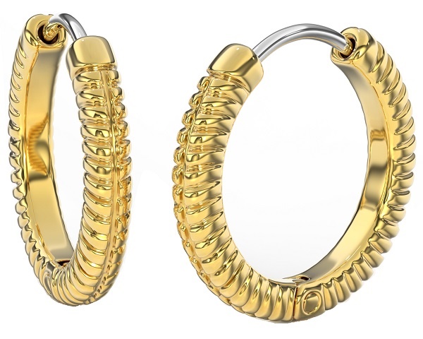 BJT387 ORECCHINO QUEEN ANNE 22MM GOLD PLATED - Fontenova srl