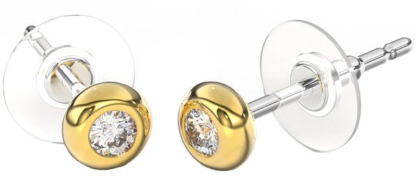 BJT396 ORECCHINO QUEEN RANIA 4MM GOLD PLATED - Fontenova srl