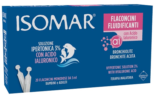 ISOMAR FLACONCINI FLUIDIFICANTI SOLUZIONE IPERTONICA 30%+ACIDO IALURONICO 20 FLACONCINI DA 5 ML - Fontenova srl