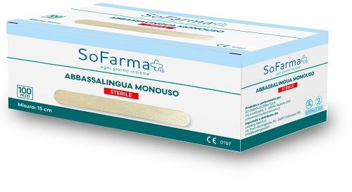 ABBASSALINGUA MONOUSO IN LEGNO STERILE 100 PEZZI SOFARMAPIU' - Fontenova srl