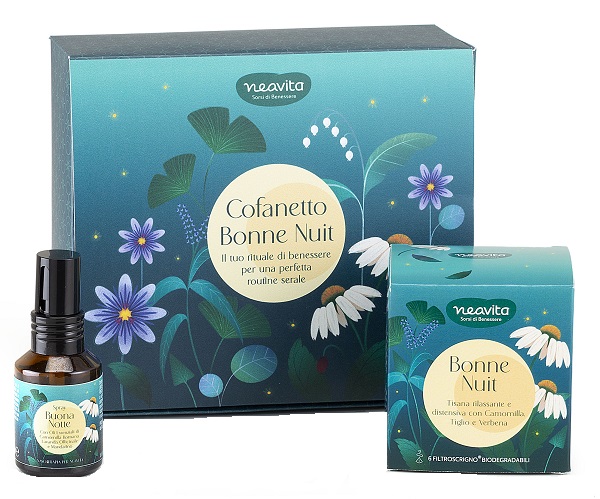 NEAVITA COFANETTO BONNE NUIT TISANA 6 FILTRI + SPRAY CUSCINO 30 ML SORSI DI LUNA - Fontenova srl