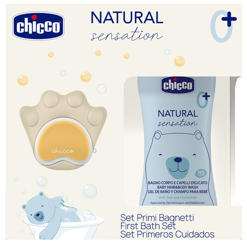 CHICCO NATURAL SENSATION SET DETERGENTE 200 ML + SPUGNA - Fontenova srl