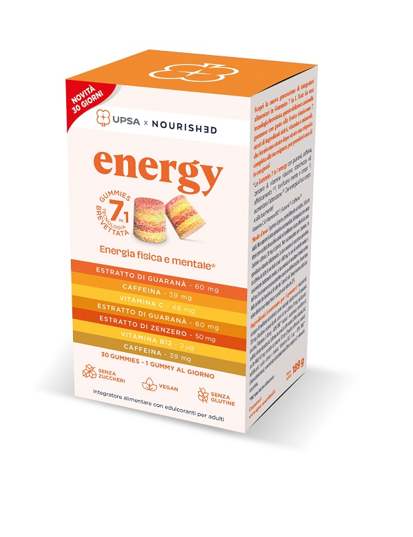 UPSA X NOURISHED ENERGY 30 GIORNI NUOVA FORMULAZIONE 30 GUMMIES - Fontenova srl