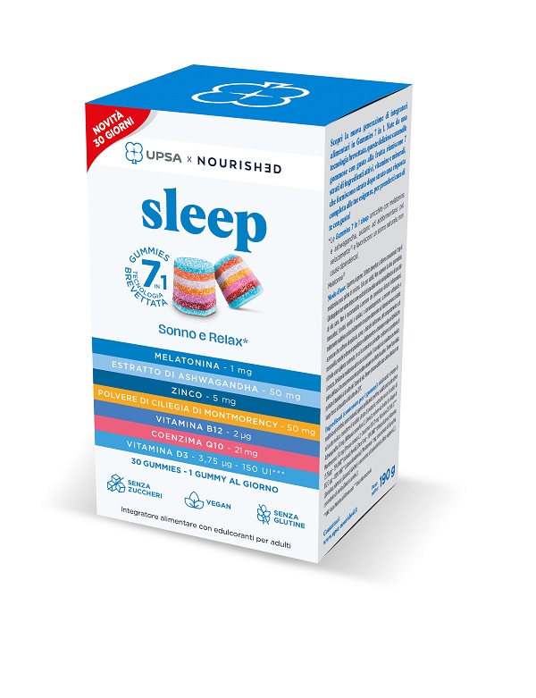 UPSA X NOURISHED SLEEP 30 GIORNI NUOVA FORMULAZIONE 30 GUMMIES - Fontenova srl