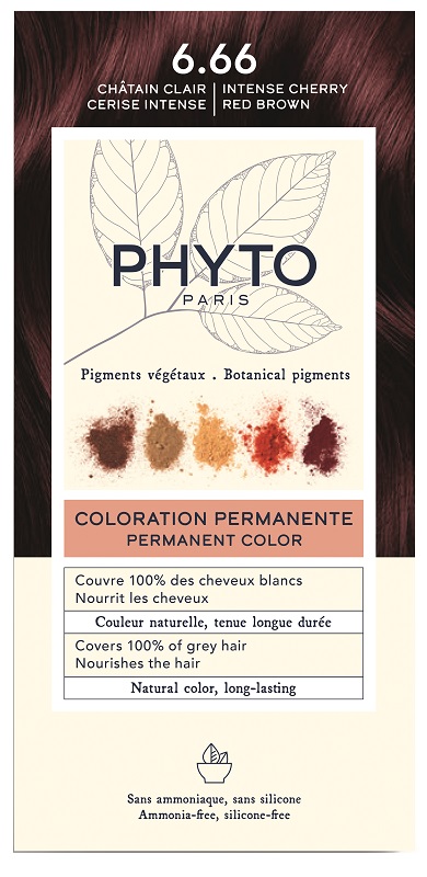 COLOR KIT PHYTOCOLOR 6,66 CASTANO INTENSO ROSSO CILIEGIA 1 LATTE RIVELATORE 50 ML + 1 CREMA COLORANTE 50 ML + 1 MASCHERA PROLUNGA COLORE 10 ML + 1 PAIO DI GUANTI - Fontenova srl