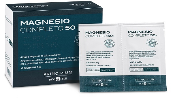 PRINCIPIUM MAGNESIO COMPLETO BREVETTATO 50+ 32 BUSTINE DA 2,5 G - Fontenova srl