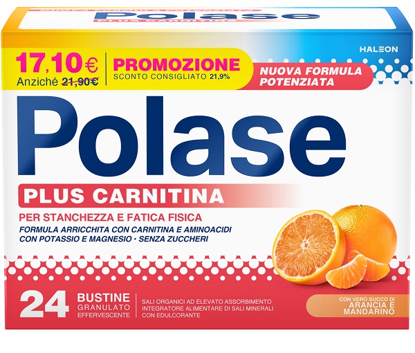 POLASE PLUS CARNITINA PROMO 24 BUSTINE GRANULATO EFFERVESCENTE DA 6,8 G - Fontenova srl