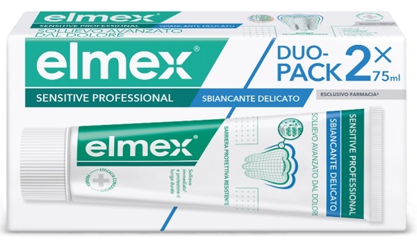 ELMEX SENSITIVE PROFESSIONAL WHITENING DENTIFRICIO DUO PACK 2 TUBI DA 75 ML - Fontenova srl