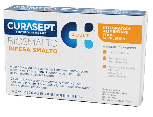 CURASEPT BIOSMALTO DIFESA SMALTO ADULTI 16 COMPRESSE OROSOLUBILI - Fontenova srl