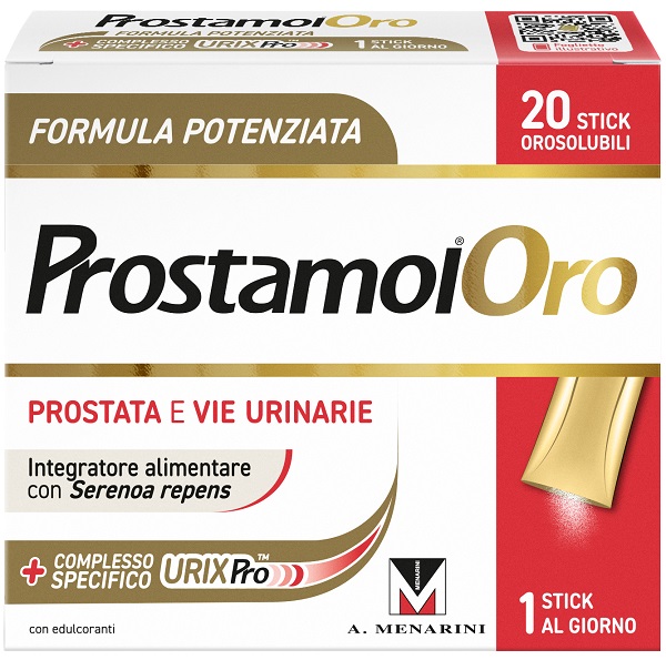 PROSTAMOL ORO 20 STICK OROSOLUBILI DA 1,6 G GUSTO FRUTTI ROSSI CON EDULCORANTI SENZA ZUCCHERI SENZA GLUTINE NATURALMENTE PRIVO DI LATTOSIO - Fontenova srl