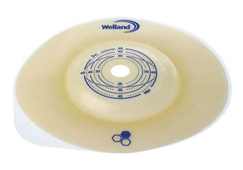 PLACCA PER COLOSTOMIA CONVESSA RITAGLIABILE AURUM2 DIAMETRO 13-35 MM FLANGIA 55 MM 5 PEZZI - Fontenova srl