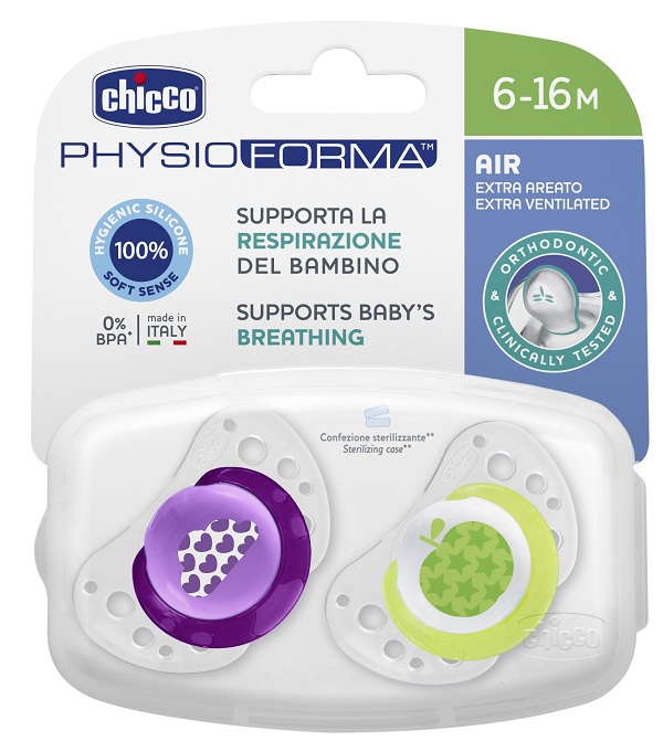 CHICCO SUCCHIETTO AIR GIRL IN SILICONE 6-16 MESI 2 PEZZI - Fontenova srl