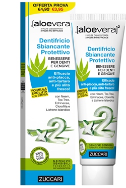 ALOEVERA2 DENTIFRICIO SBIANCANTE PROTETTIVO CON STEVIA 100 ML - Fontenova srl